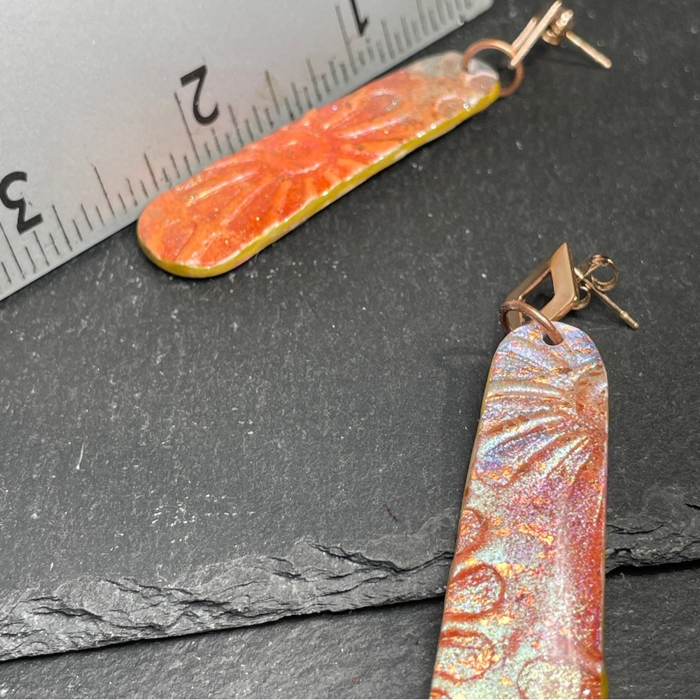 Hand Crafted Iridescent Dangle Earrings - Picture 11 of 15